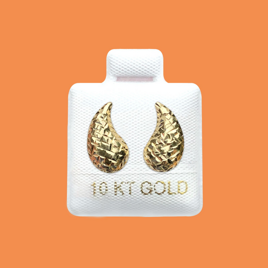 Broqueles Gota Rasgada Oro 10K Az389