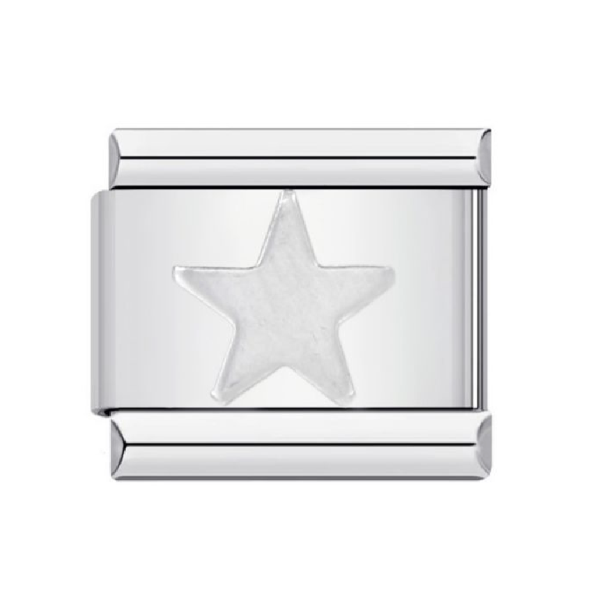 Charm Estrella Plateada Acero Inoxidable Az281