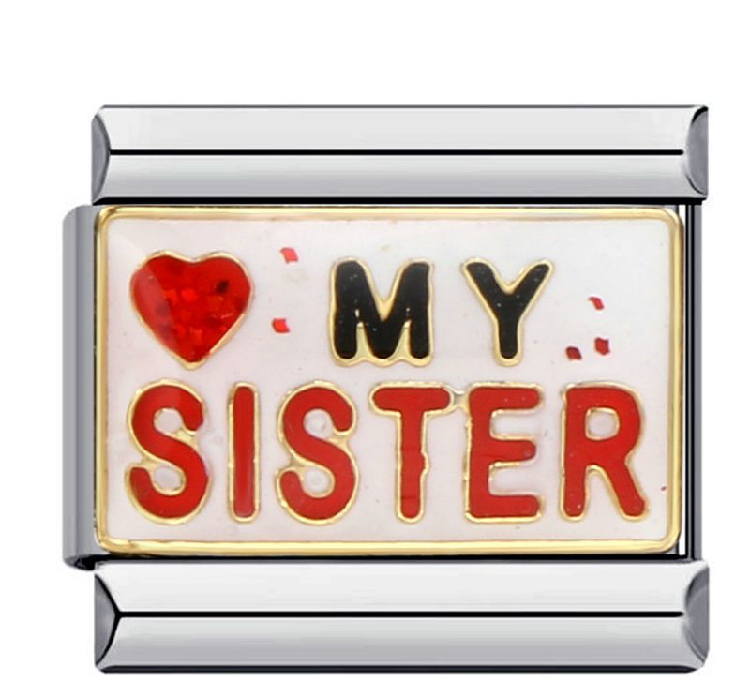 Charm I Love My Sister Acero Inoxidable Az296