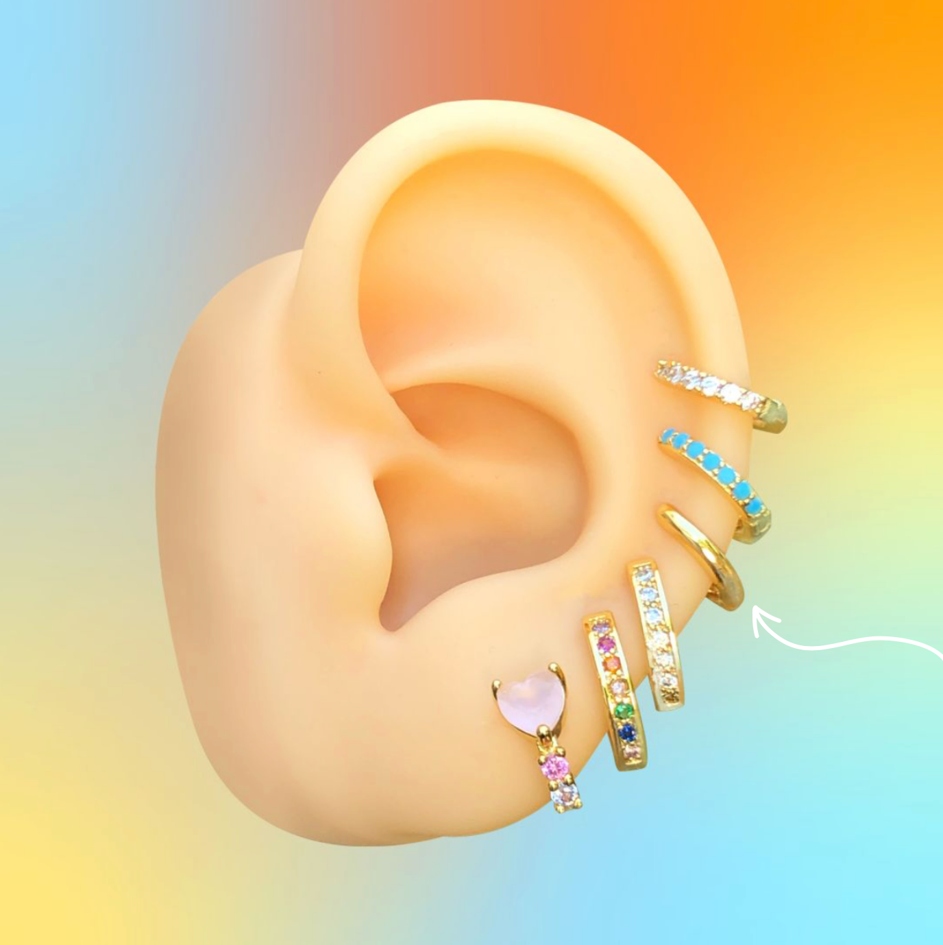 Aretes Arracada Dorada Chapa de Oro Az71