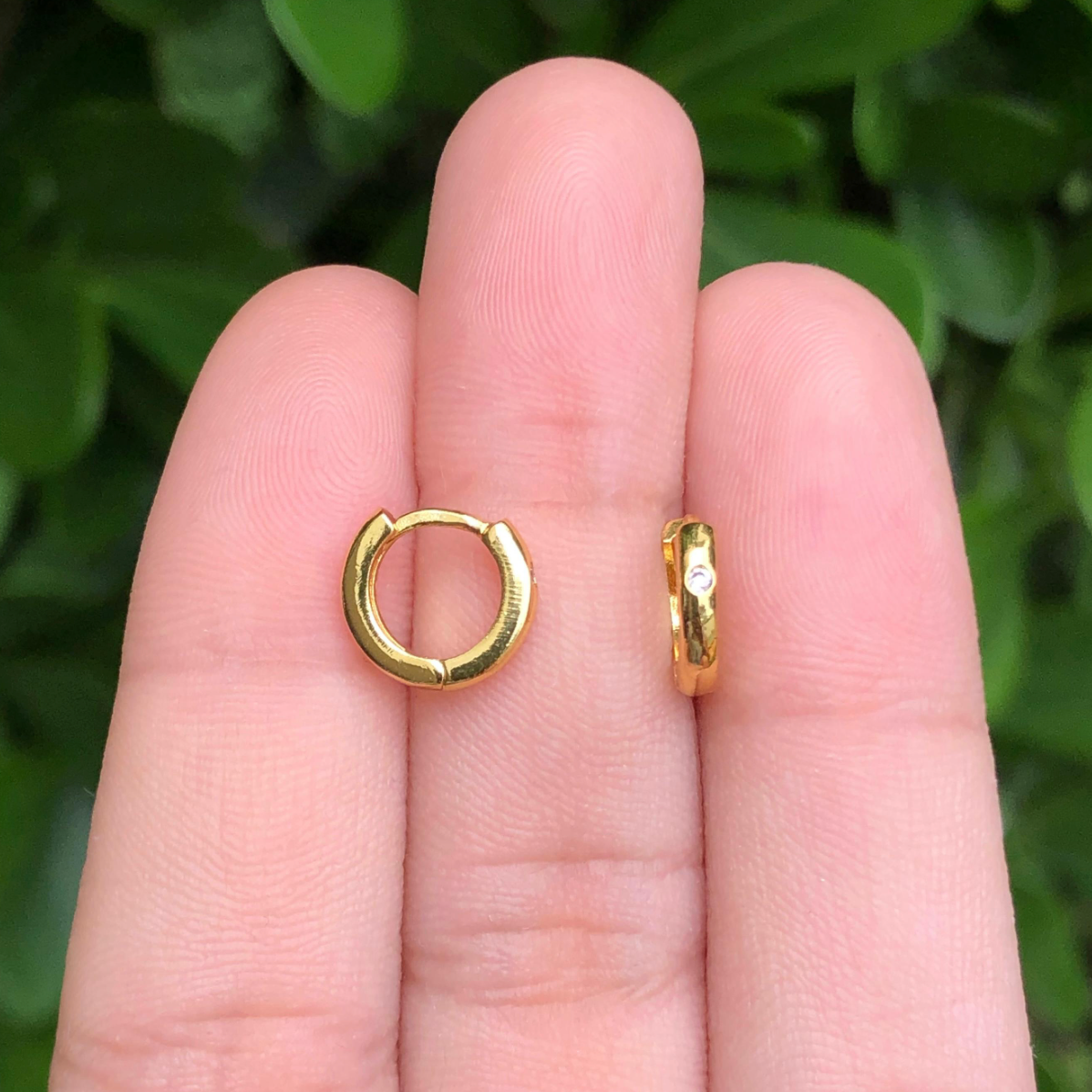 Aretes Arracada Zirconia Blanca Chapa de Oro Az33