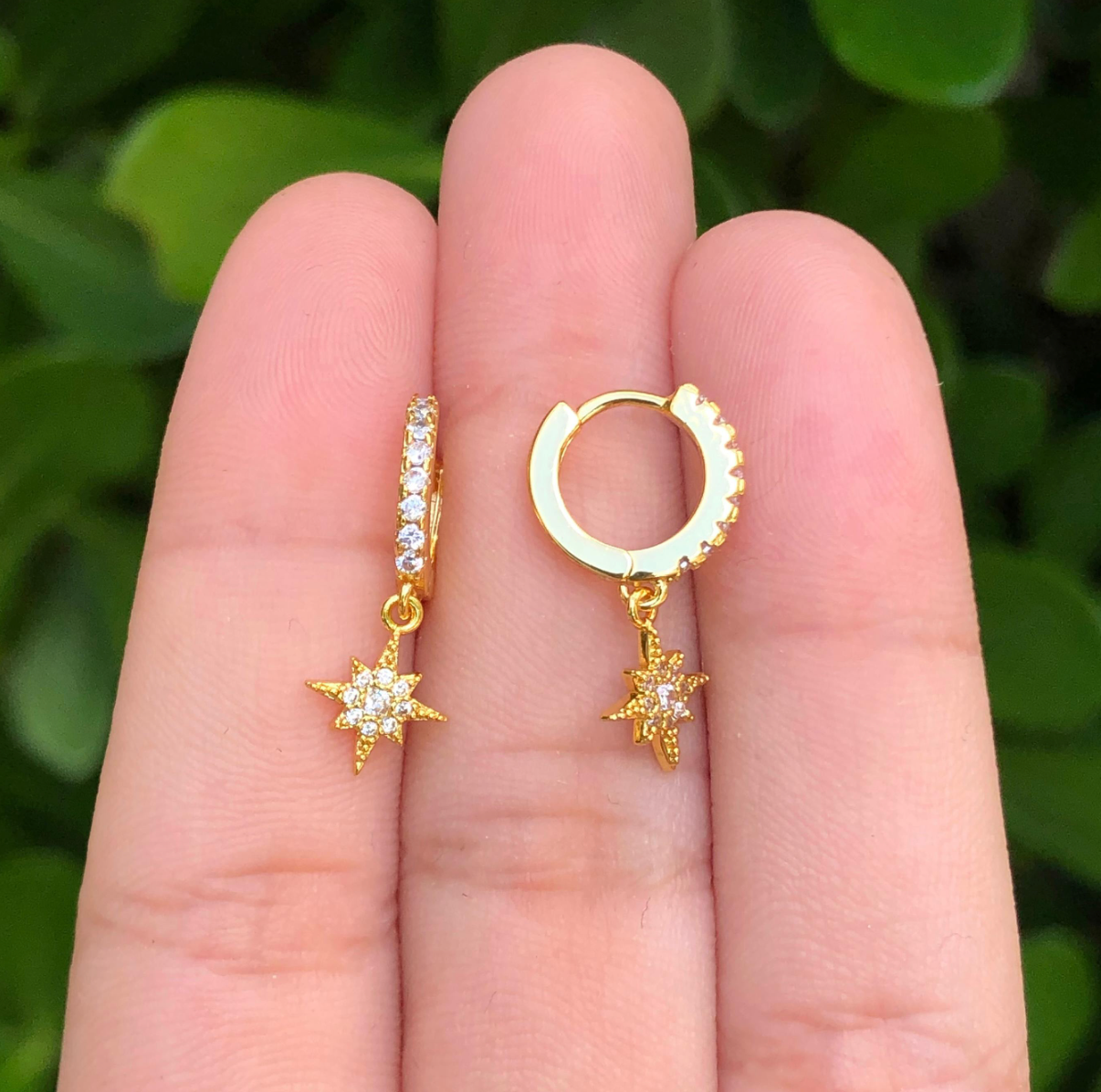 Aretes Estrella Chapa de Oro Az217