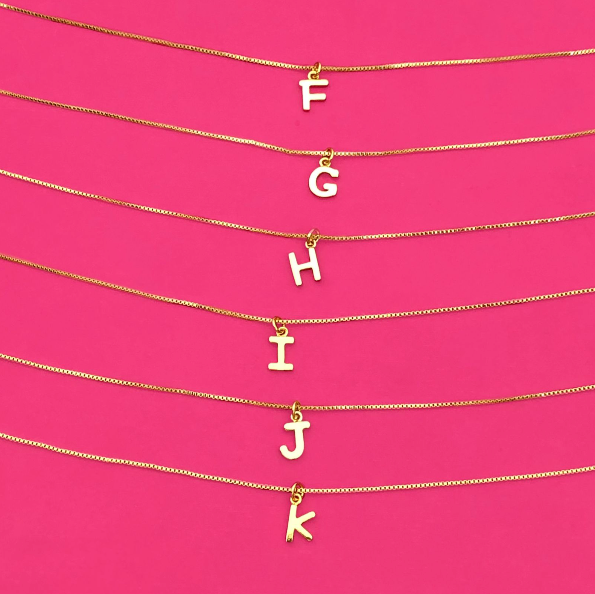 Collar Inicial Chapa de Oro