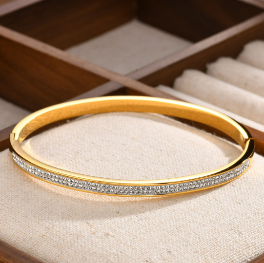 Pulsera Dorada Brillante Acero Inoxidable 2H6