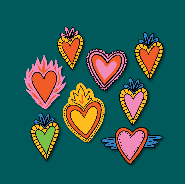 STICKERS 140pz Corazones