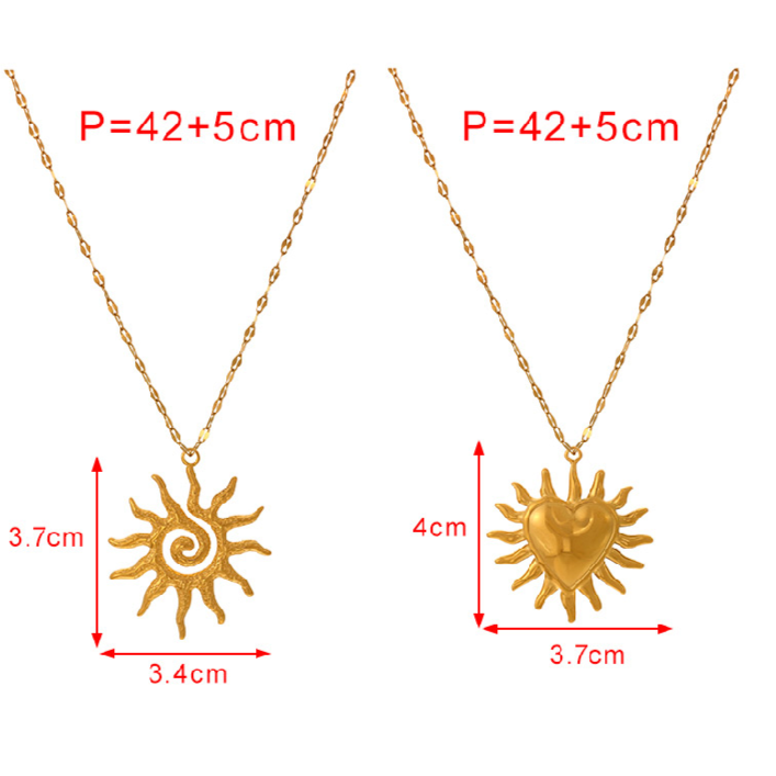 Collar Sol Dorado Acero Inoxidable 1N5