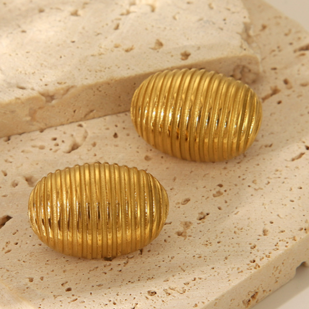 Aretes Concha Dorada Acero Inoxidable LI7