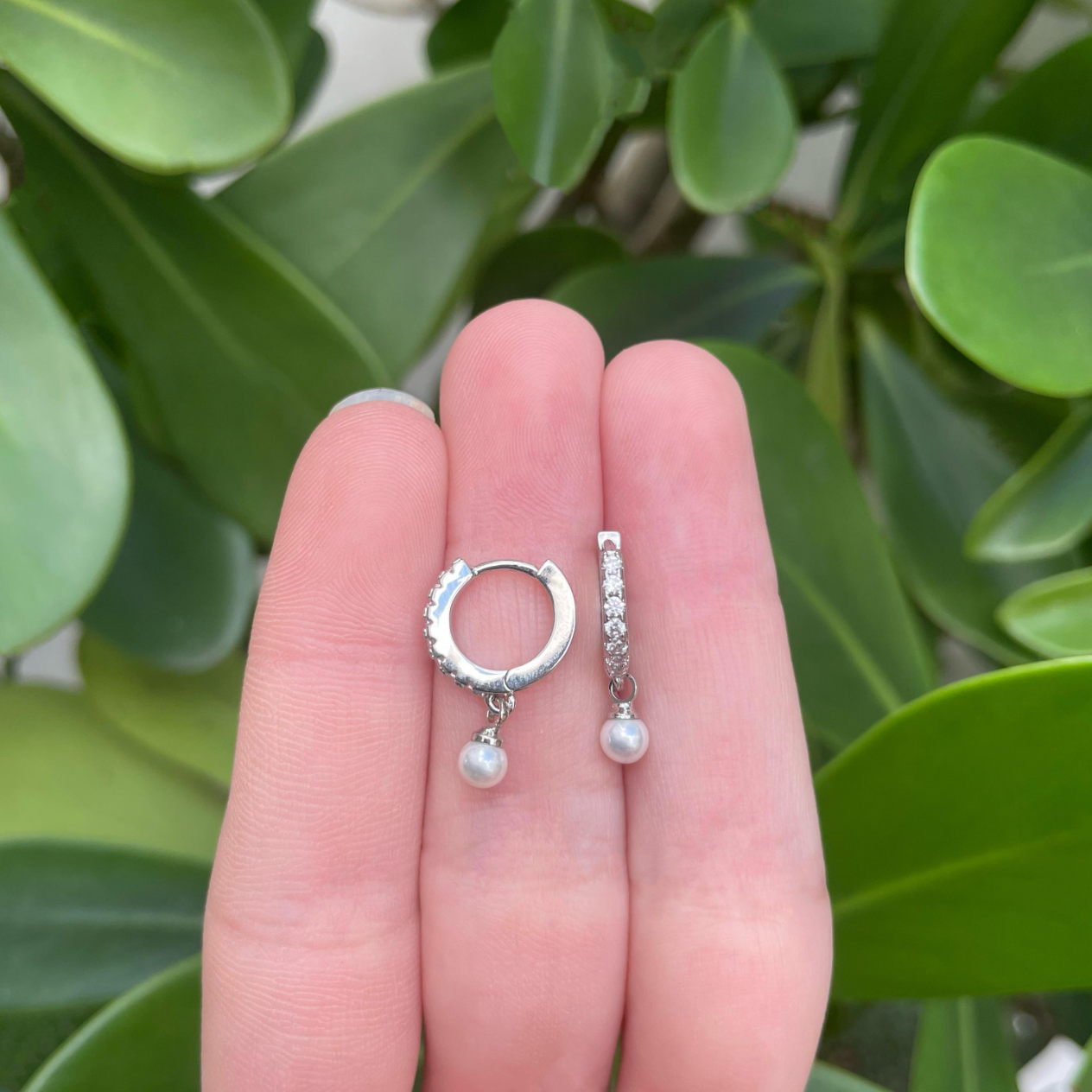 Aretes Arracada Perla Chapa de Oro Az105