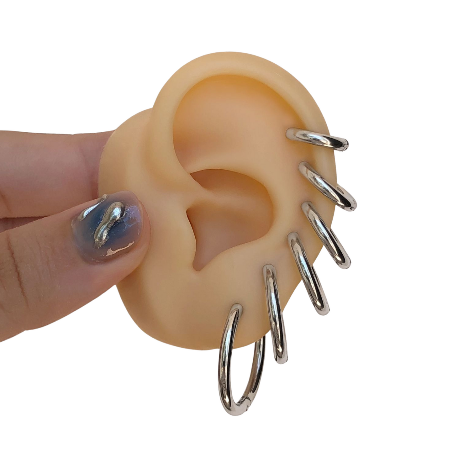 Aretes Arracadas Plateado Basic Acero Inoxidable