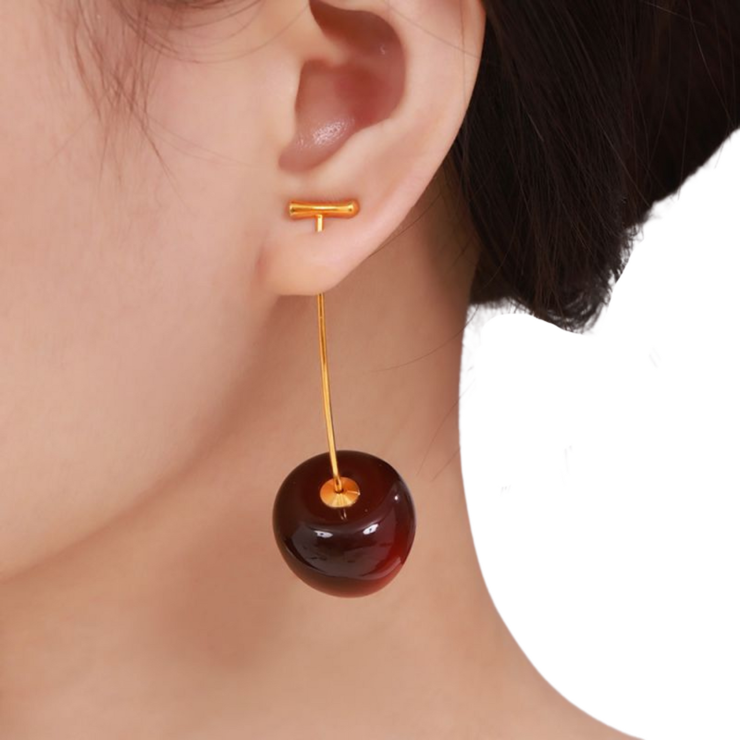 Aretes Cereza Acero Inoxidable 2G8