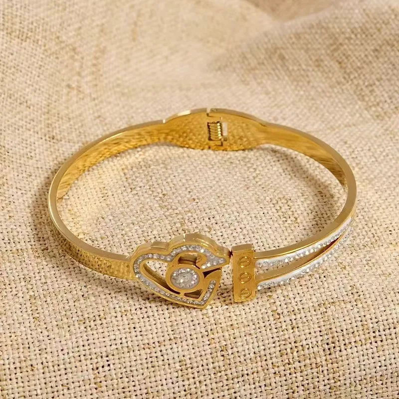 Pulsera Corazón Zirconias Acero Inoxidable 2C5