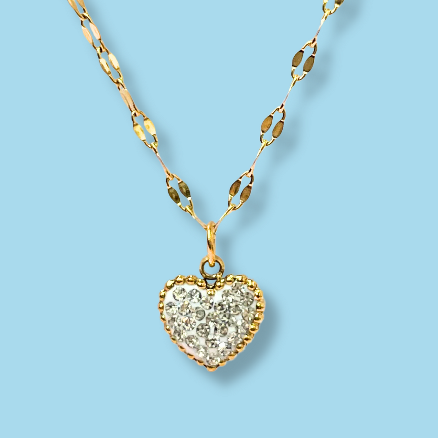 Collar Corazón Doble Vista Acero Inoxidable 2i8