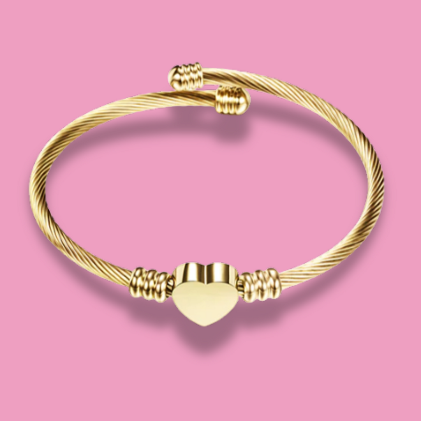 Pulsera Corazón Dorada Acero Inoxidable  1i7