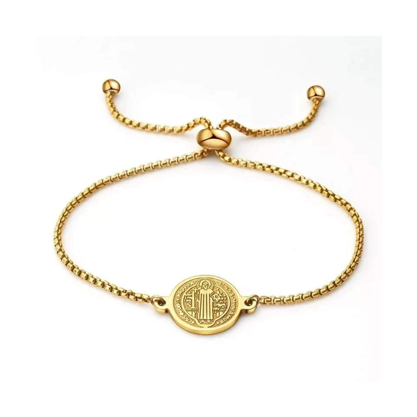 Pulsera Dorada San Benito Acero Inoxidable  1x2