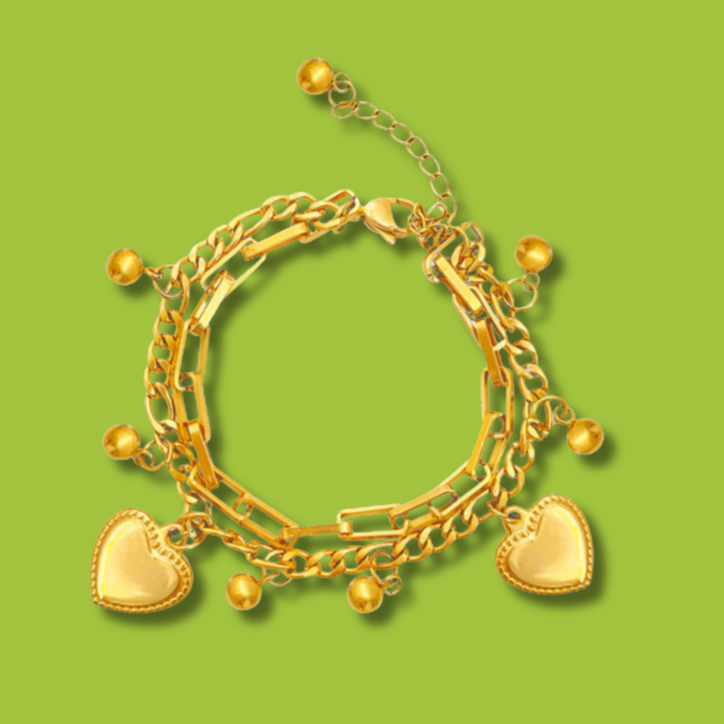 Pulsera Corazones Dorados 1D7