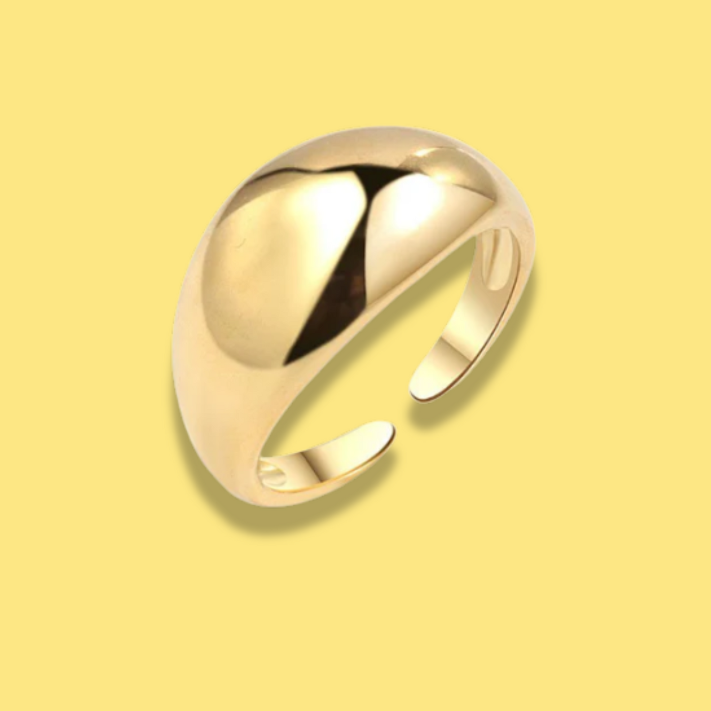 Anillo Chunky Dorado Ajustable Chapa de Oro 1C6