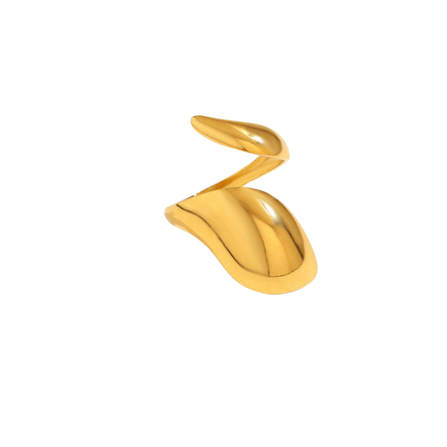 Anillo Gotas Encontradas Doradas Acero Inoxidable 1P1