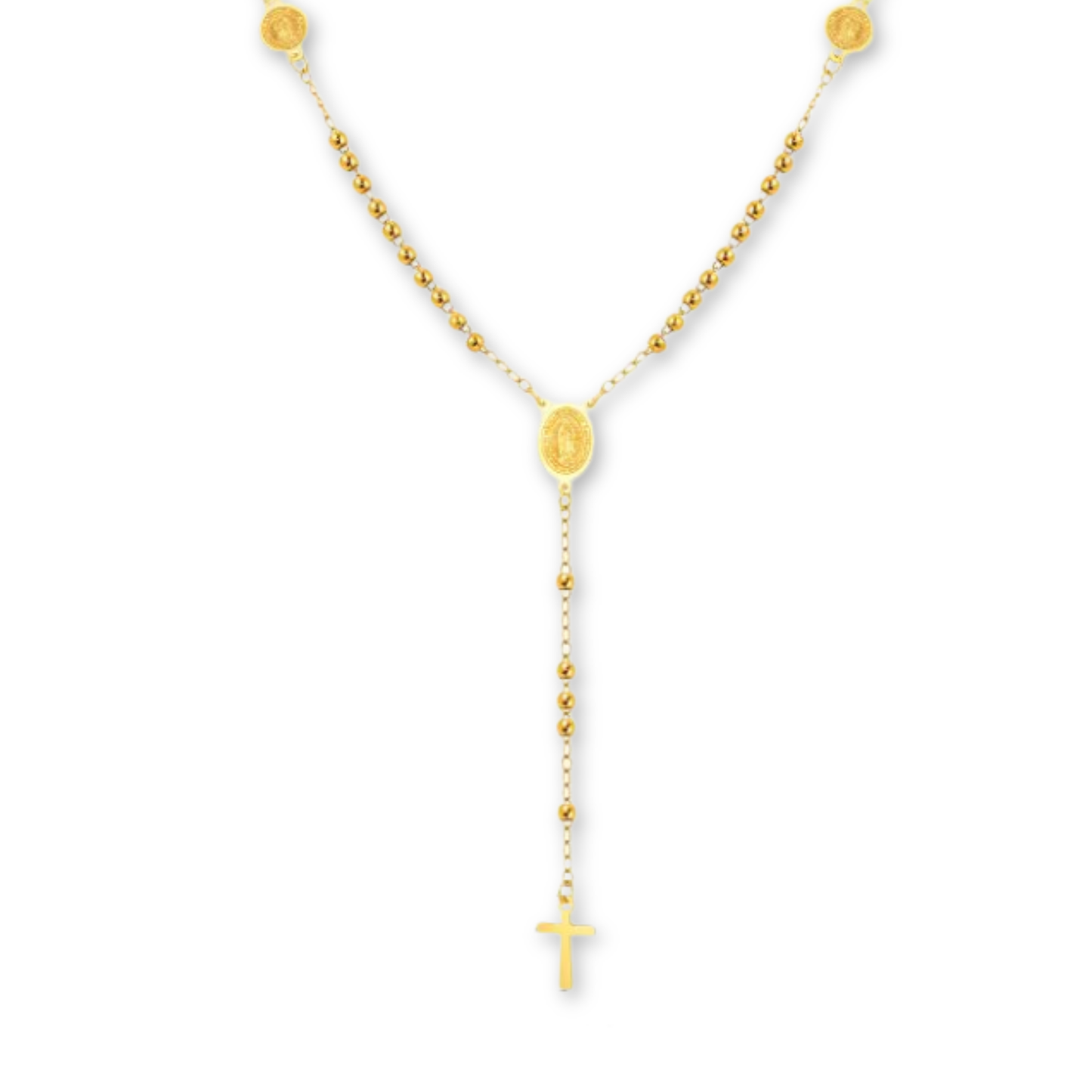 Collar Dorado Rosario Acero Inoxidable  2D1