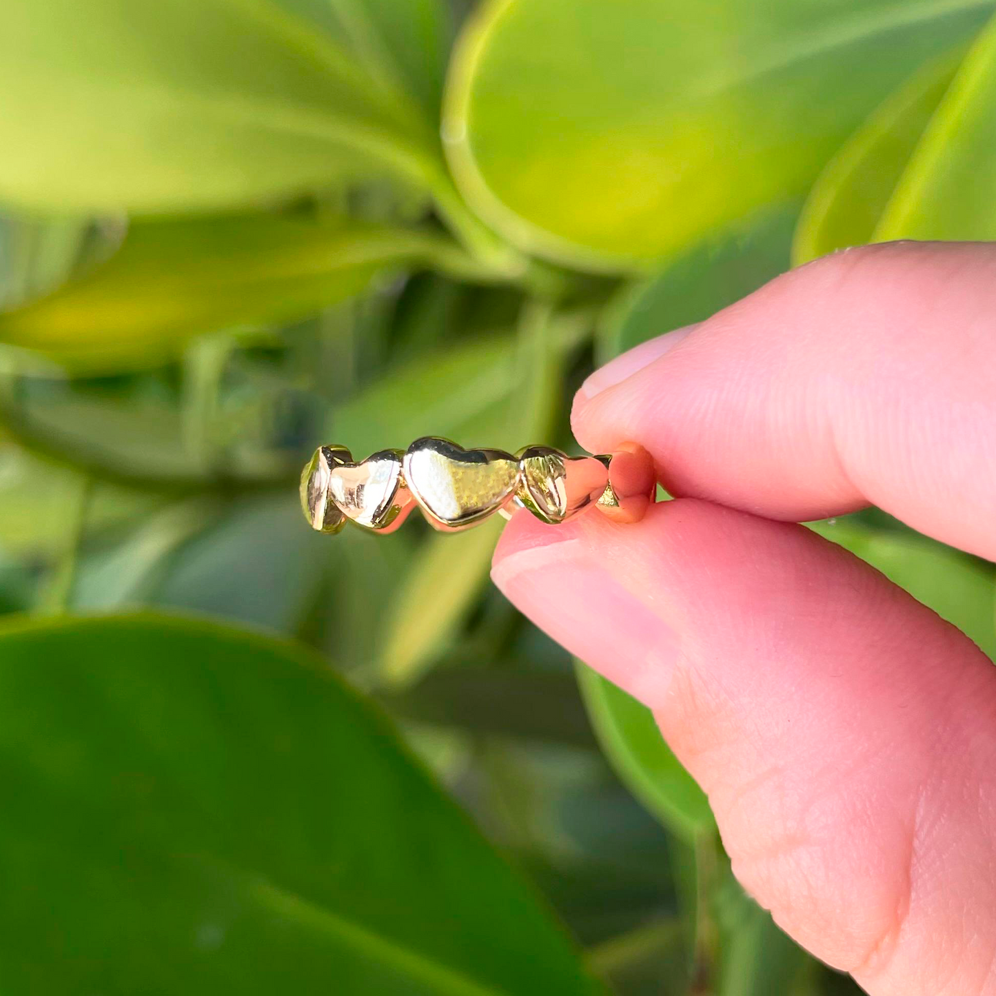 Anillo Corazones Dorados Chapa de Oro