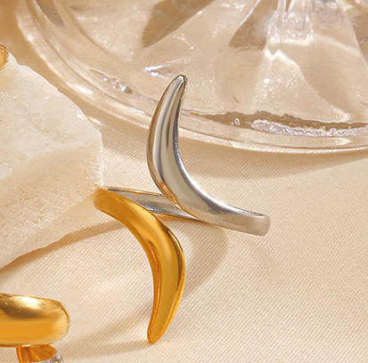 Anillo Oro-Plata Encontrados Acero Inoxidable 2C6