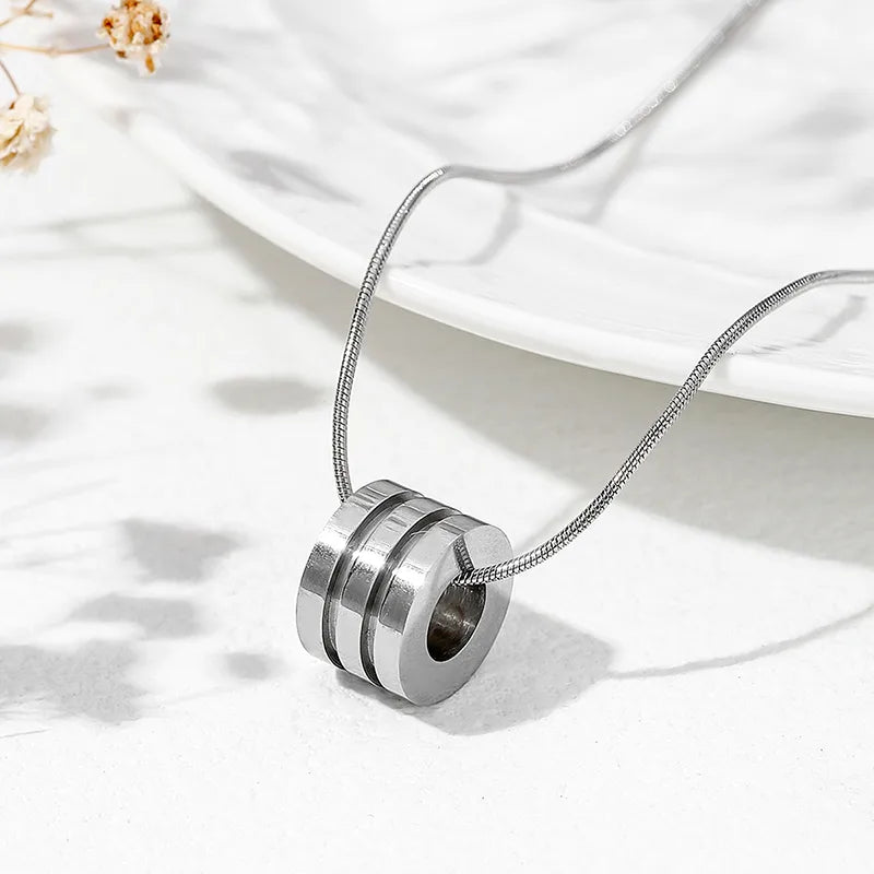 Collar Roll Plateado Acero Inoxidable 2E5