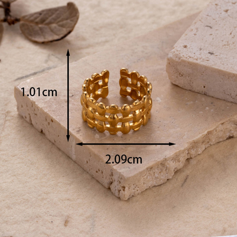 Anillo Dorado Reja Ajustable Acero Inoxidable 1F1