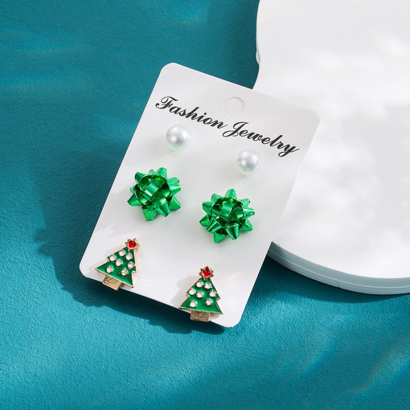 Set 3 pares  Aretes Navideños  3K6