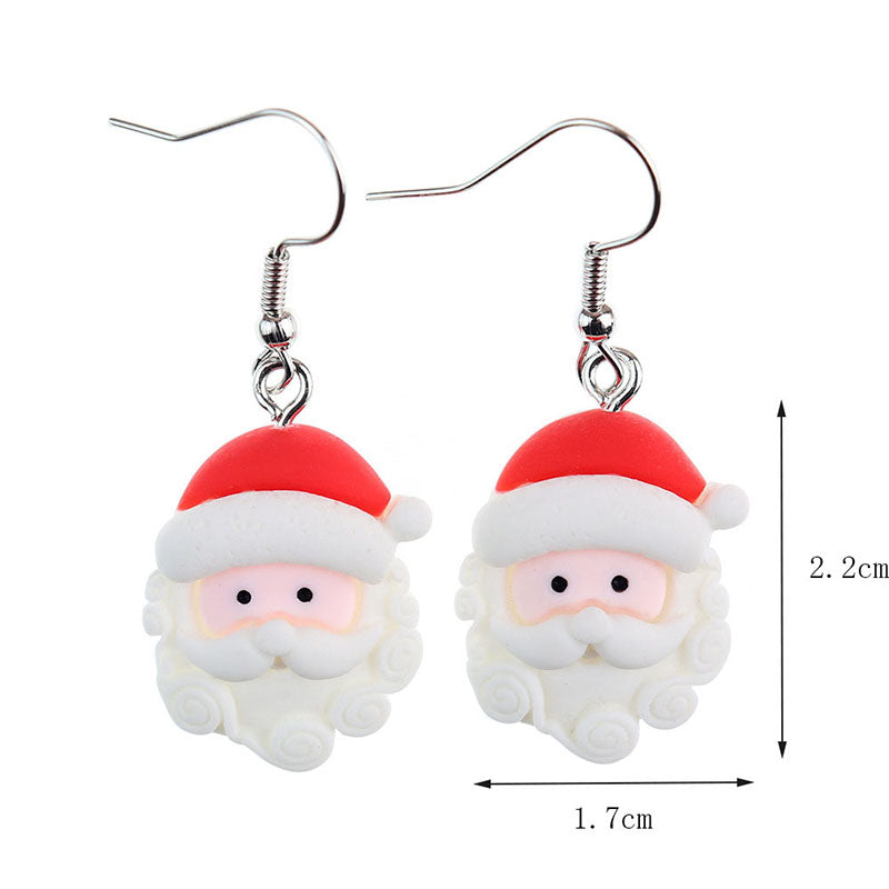 Aretes Santa Claus Navidad 3D4
