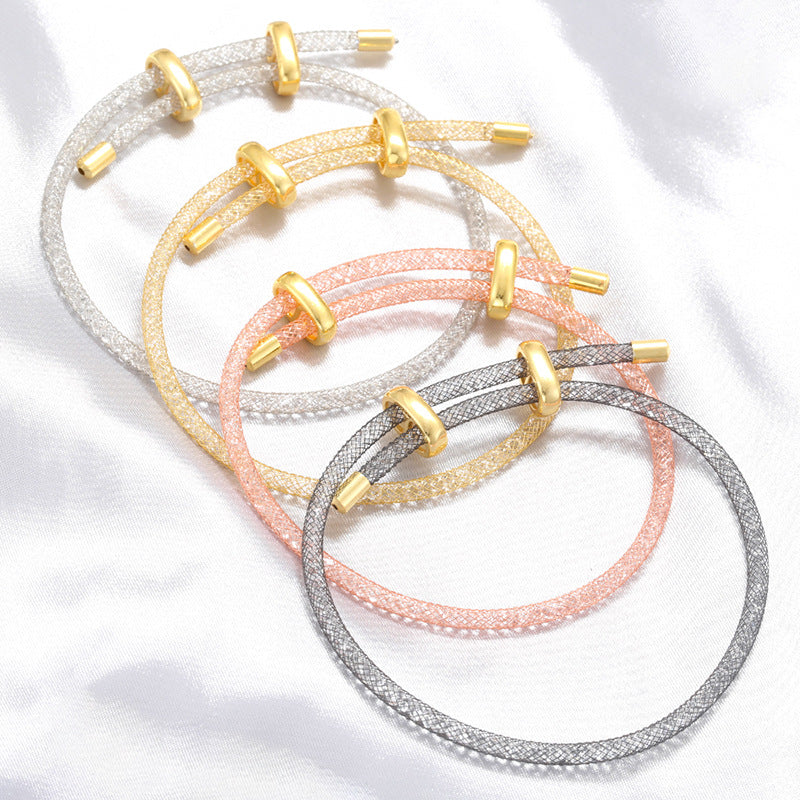Pulsera Malla Oro Rosa Chapa de Oro  1K7
