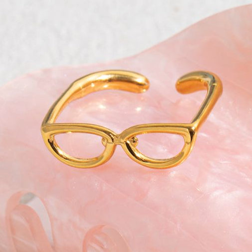 Anillo Dorado Lentes Ajustable Acero Titanium 3G5
