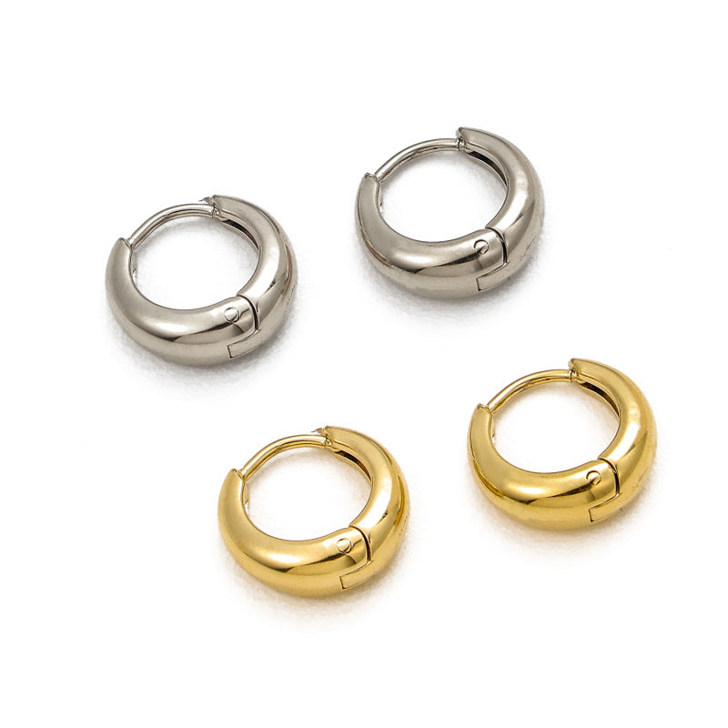 Aretes Arracadas Plateadas Acero Inoxidable 1.5cm  1A5