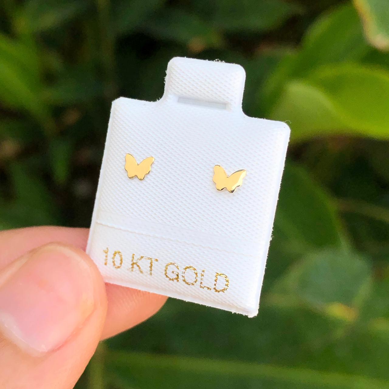Broqueles Oro 10K Mariposita Az301
