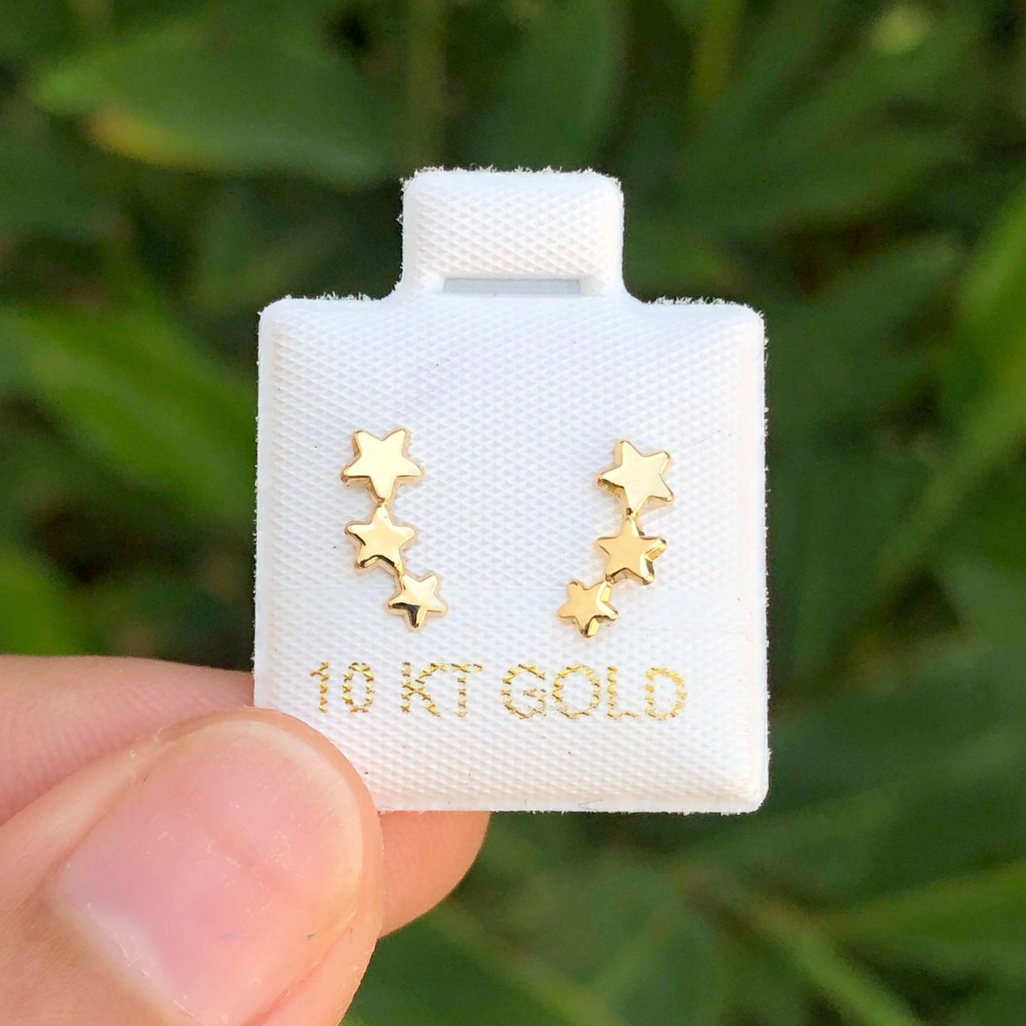 BROQUELES ORO 10K COMETA ESTRELLAS Az385