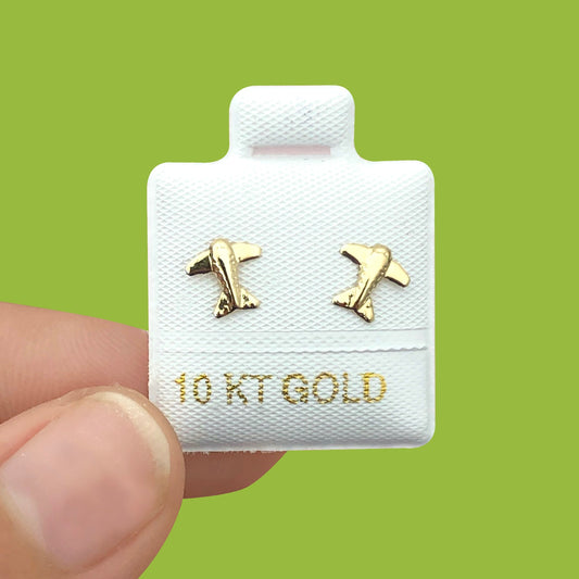 Broqueles Oro 10K Avión AZ404