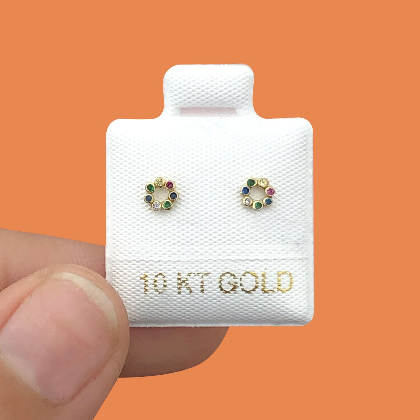 Broqueles Oro 10K BBY Rueda AZ409