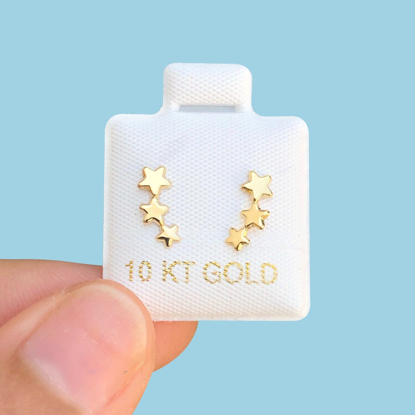 BROQUELES ORO 10K COMETA ESTRELLAS Az385