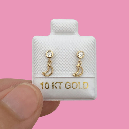 Broqueles Oro 10K Luna Az269