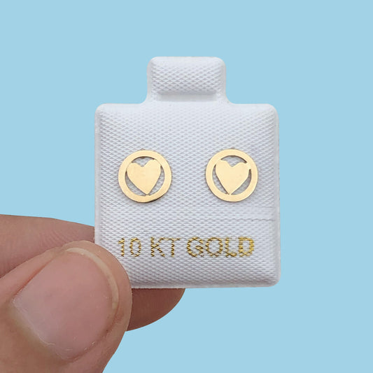 Broqueles Oro 10K Corazón R750