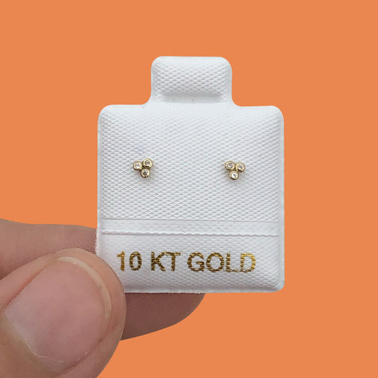 Broqueles Oro 10K Baby Trébol Az287