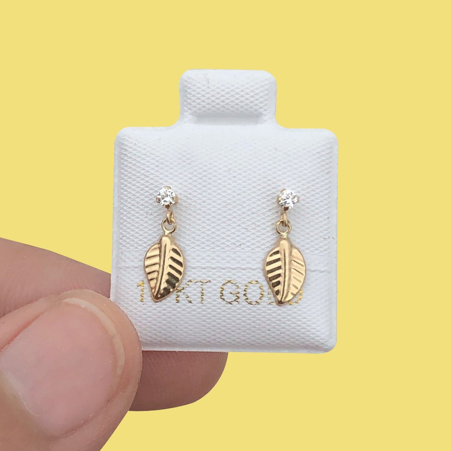 Broqueles Oro 10K Hoja AZ408