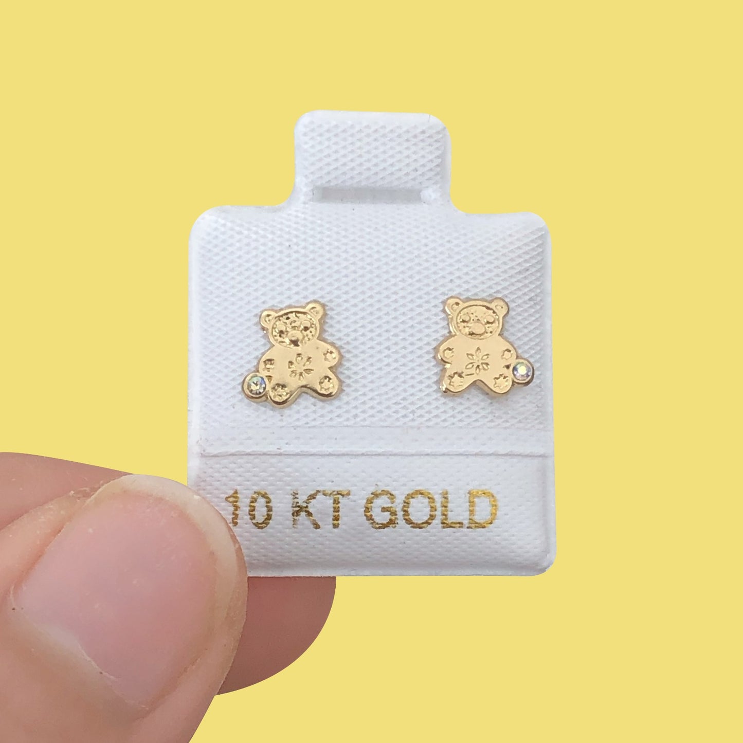 BROQUELES ORO10K OSO FLOR AZ378