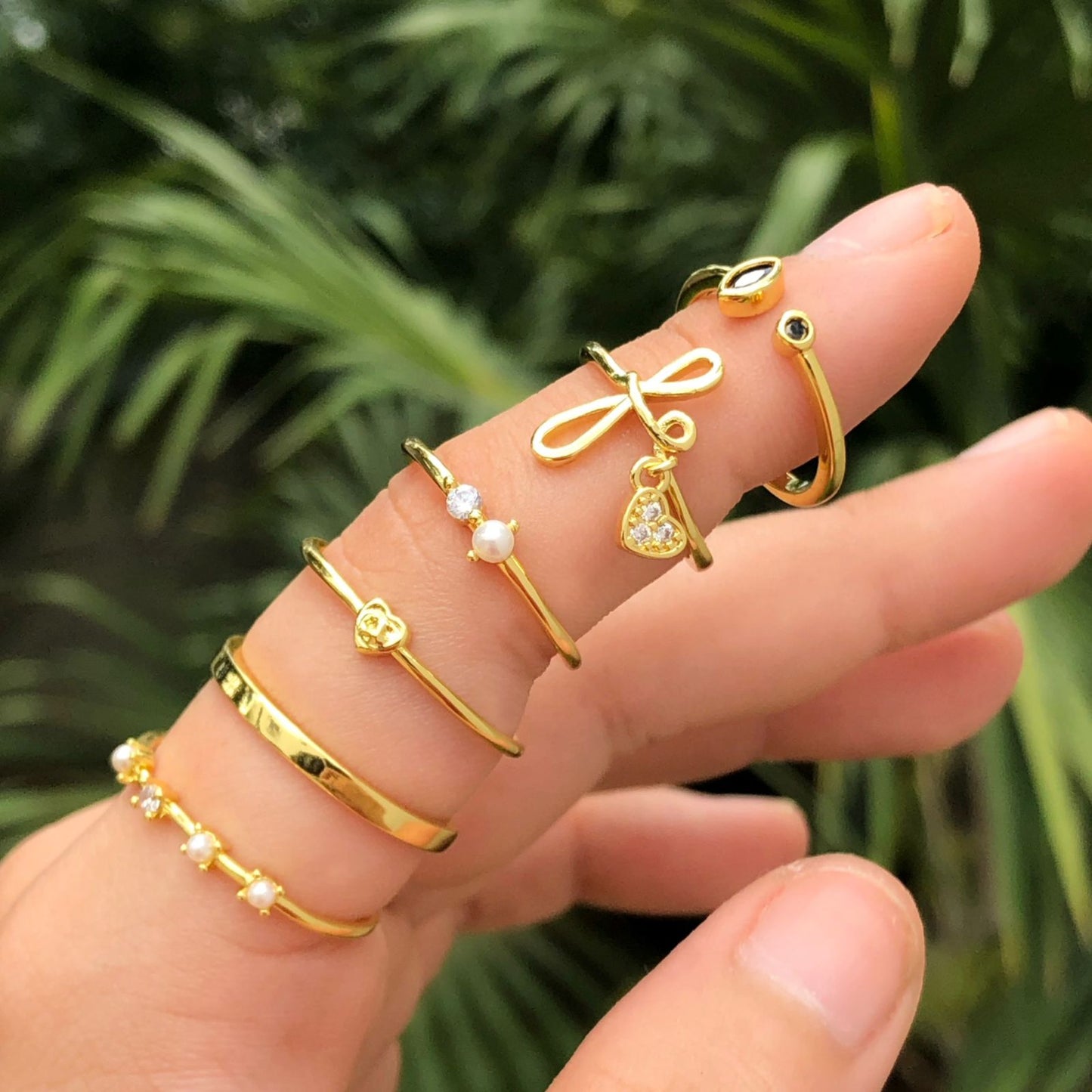 Anillo Corazón Chapa de Oro Ajustable Az231