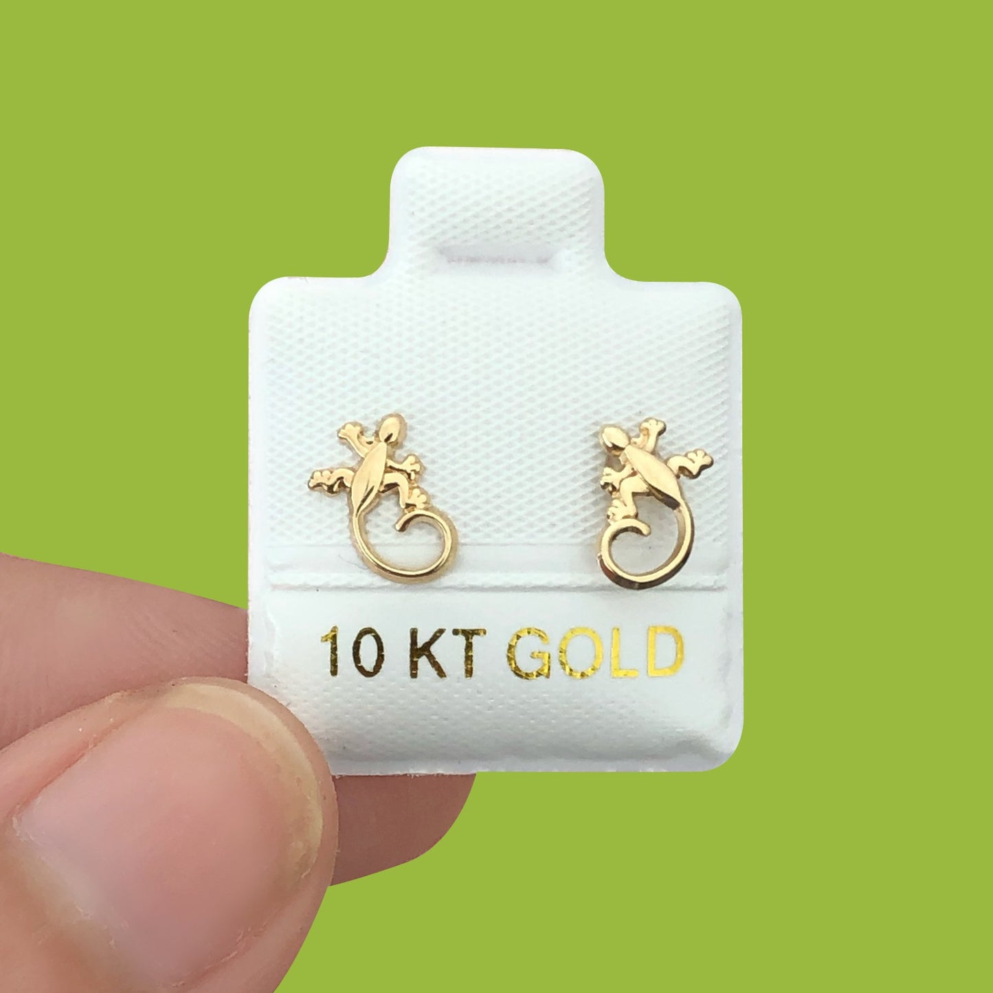 Broqueles Oro 10K Lagartija LU 2