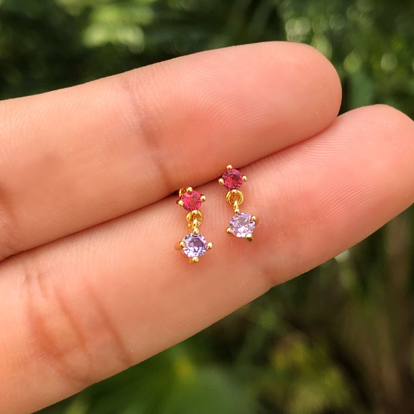 Aretes Zirconias Chapa de Oro Az79