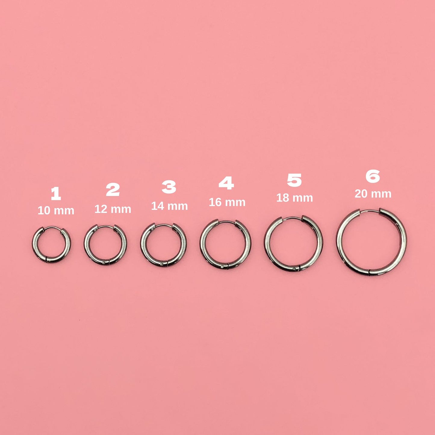 Aretes Arracadas Plateado Basic Acero Inoxidable