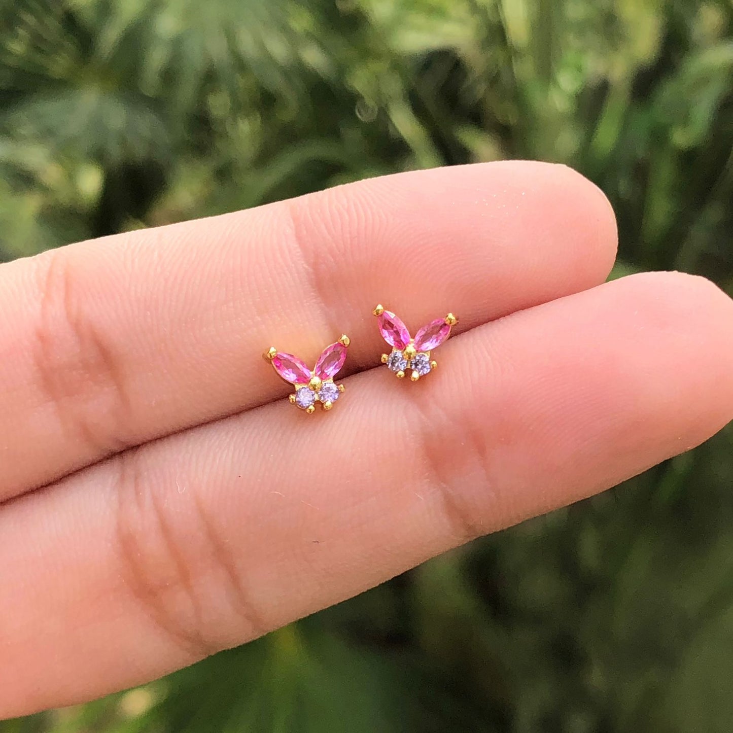 Aretes Mariposa Chapa de Oro AZ51