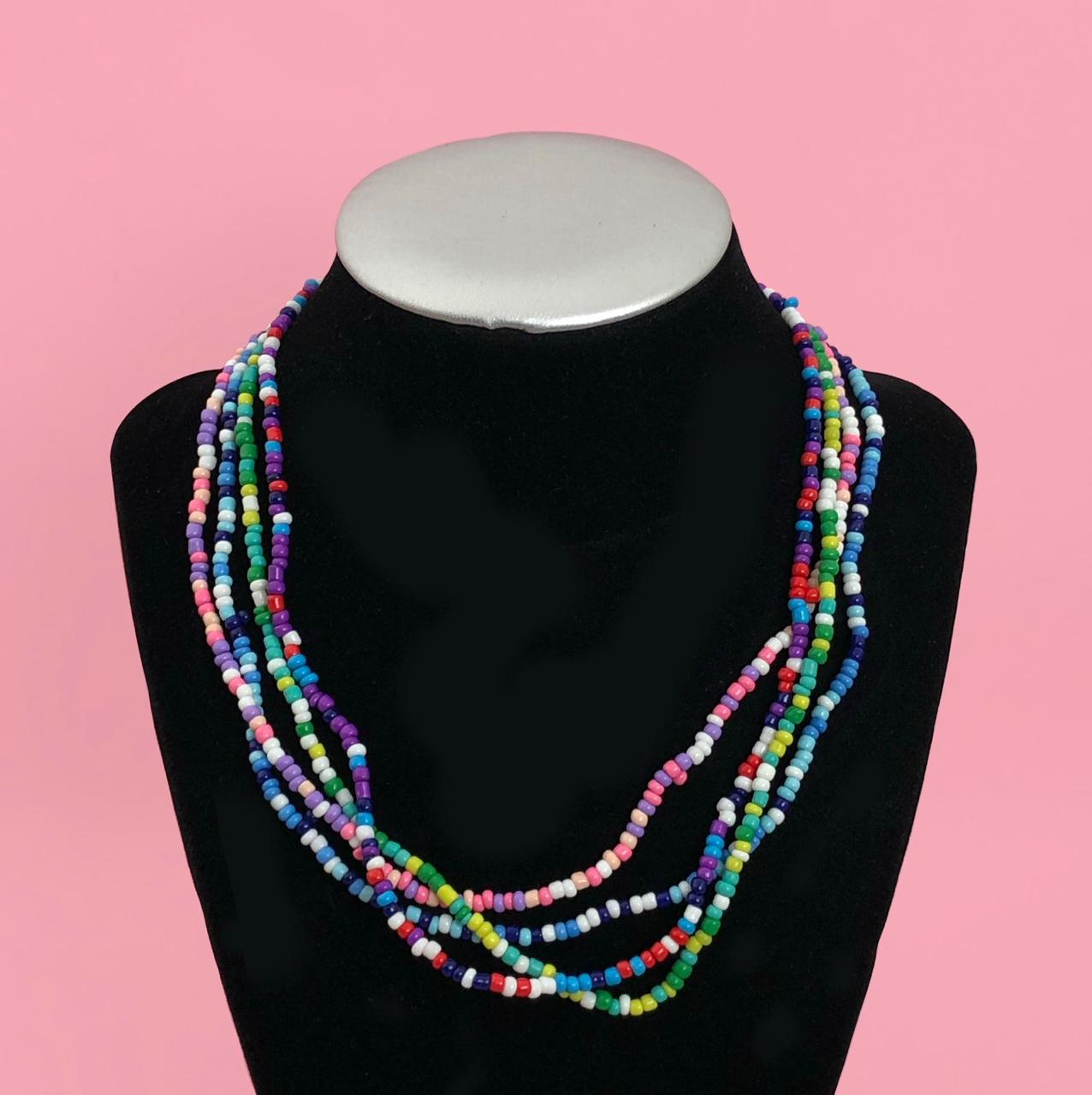 Collar Set 4Pz Cuentas de Colores 1J6
