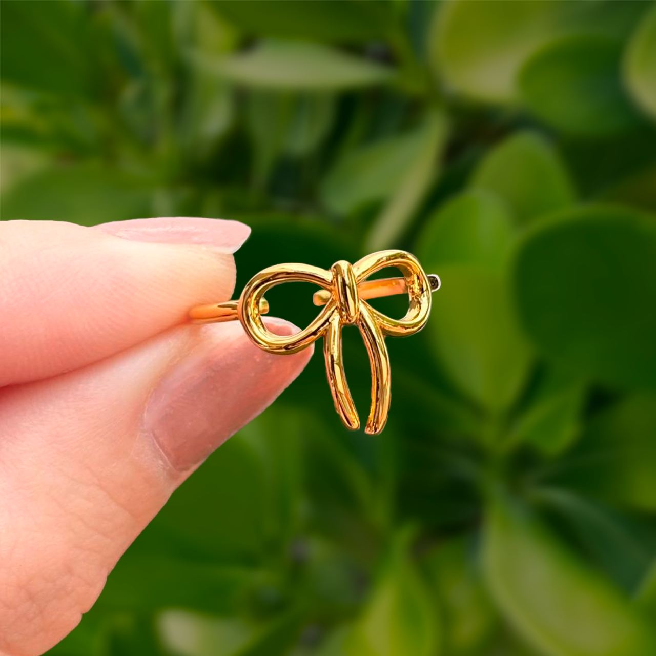 Anillo Dorado Moño Chapa de Oro Az220