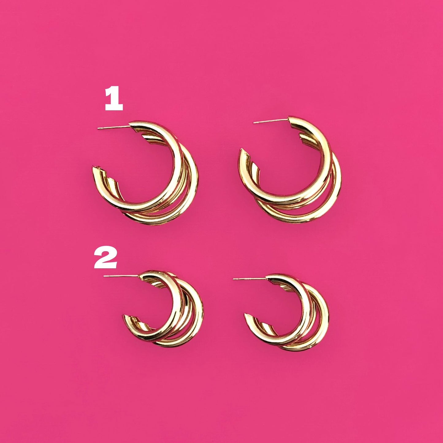 Arracadas Triple Doradas 1H4