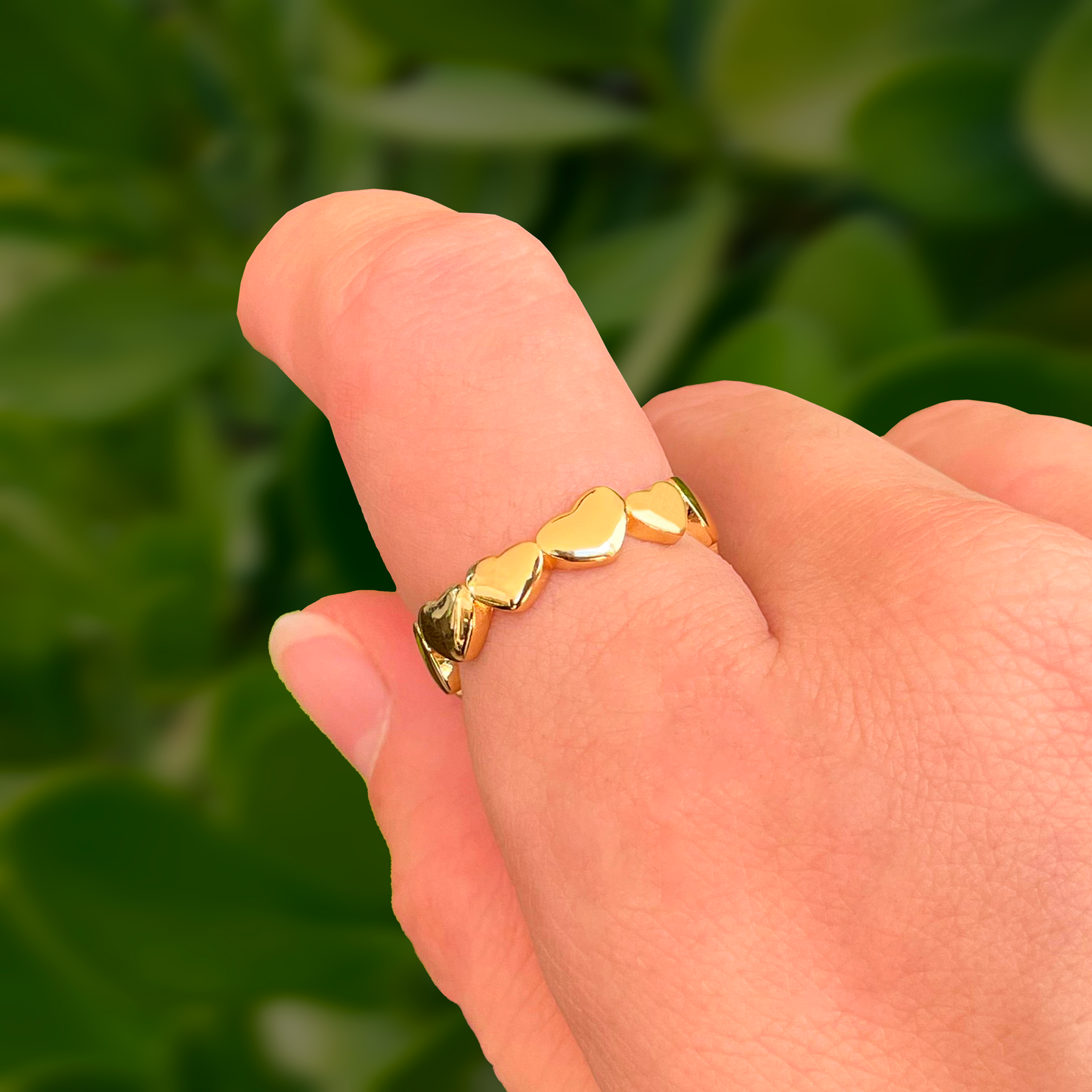 Anillo Corazones Dorados Chapa de Oro